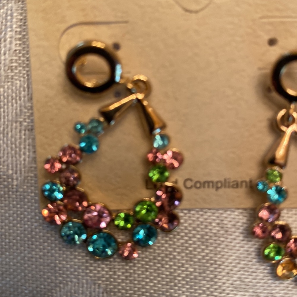 2/$12Sale Marysol Accessories multi colored earrings Multi colored rhinestone - Picture 6 of 7